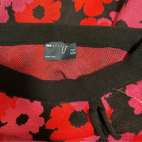 NWT ASOS DESIGN knit midi skirt in floral pattern - Picture 3 of 6